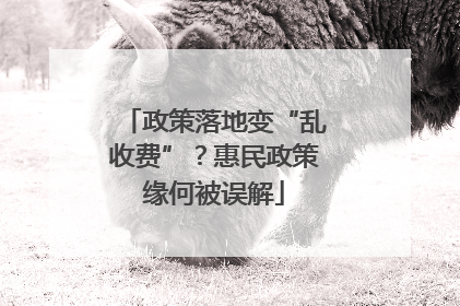 政策落地变“乱收费”？惠民政策缘何被误解